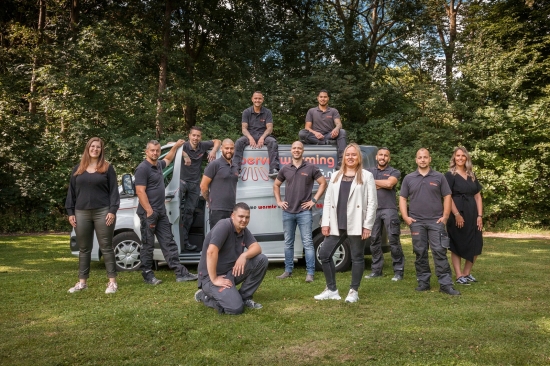 Groepsfoto werknemers Vloerverwarming Limburg, België